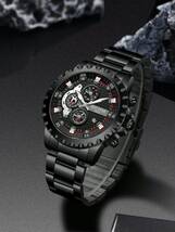 腕時計 メンズ クォーツ メンズ時計 ステンレススチール製 ラージサイズ デイト表示 クオーツ式_画像4