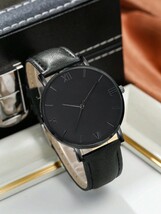 腕時計 メンズ セット メンズ腕時計2本セット、カジュアルブラック クオーツ時計およびブレスレット腕時計、父の日の贈り物に最適_画像4