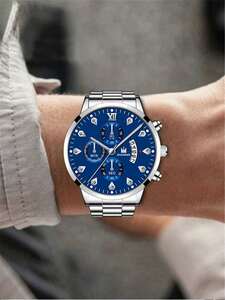 腕時計 メンズ クォーツ 男性用腕時計 ラウンド形 矢印付き デイト クオーツ時計