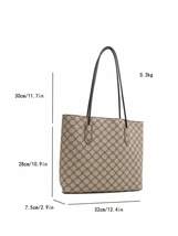 レディース バッグ セット 2個セットのシンプルでファッショナブルなショッピングバッグ、大容量のトートバッグとミニ財布、女の子や女_画像4
