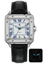 腕時計 メンズ 機械式 メンズジェヌインレザーストラップビジネス機械式時計、スーパールミナスポインター、コーティングガラス窓、日付_画像1