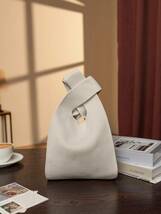 レディース バッグ ハンドバッグ ショッピングに最適で、軽量で折りたたみ可能なホワイトクロシェミニマリストウィメンズハンドバッグ、_画像1