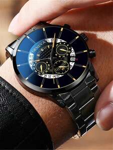 腕時計 メンズ クォーツ 男性用 トリプルダイヤル デイト クォーツウォッチ