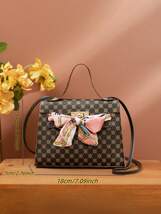 レディース バッグ ハンドバッグ 女性用ミニハンドバッグ カジュアル 鞄 スカーフ付き 斜めがけバッグ_画像2