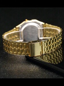 腕時計 メンズ デジタル 紳士 カジュアル ゴールド色 電子式腕時計 1本入り