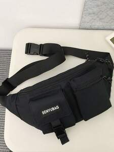  men's bag waist bag waterproof double with pocket letter patch attaching casual . unisex waist bag,fa knee pack,sho