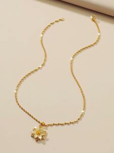 レディース ジュエリー ネックレス ペンダント 1個のビンテージスタイルの金の百合の花のホリデーファッションネックレス