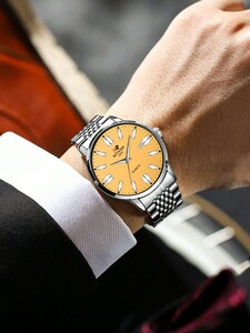 腕時計 メンズ クォーツ ファッションメンズ カジュアルビジネス ステンレススチール デイト クオーツ腕時計