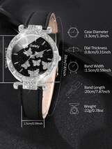 腕時計 レディース セット 6本 レディースブラックレザーストラップ時計セット、ファッショナブルなカジュアルクラシックダイヤルクォ_画像2