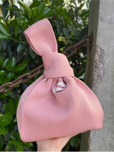 レディース バッグ ハンドバッグ 1個 ピンクのハロウアウト 編み空気の通った軽量 折りたたみ可能なオープントップ カジュアルなホ