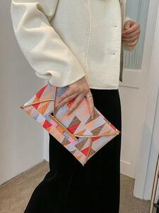  lady's bag clutch bag Korea style fashonabru. Mini ma list embe rope clutch bag, elegant for women handle 