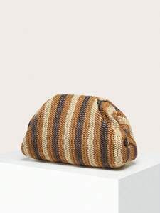  lady's bag clutch bag for women knitting pleat stripe k loud pattern color block clutch bag 1 piece 