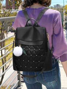 レディース バッグ バックパック 女性用多機能ソリッドカラーキルティングデュアルユースシングルショルダーバックパック、日常使用向け