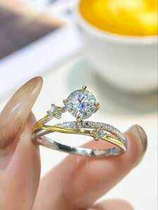 リング レディース シングル 婚約指輪 結婚指輪 スターデザイン モアサナイトシルバーリング ギフト シルバー925製
