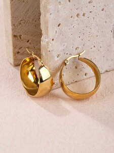 レディース ジュエリー ピアス フープイヤリング ミラーアクセ セレブ スタイル パーティー用ピアス 1ペア (大)