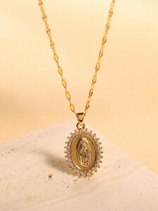 レディース ジュエリー ネックレス ペンダント 18ゴールド サンベネデットの聖母 ペンダント ネックレス 女性用 アクセサリー