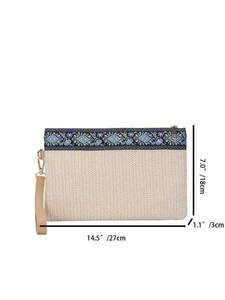  lady's bag clutch bag removed possible metal chain strap . just . knitting embe rope clutch bag, for women. kaji