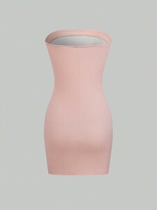 レディース ドレス 女性用 サマー カラーブロック ボウデコレーション スリムフィット エレガントなストラップレスドレス