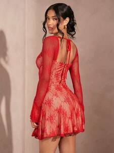 レディース ドレス 女性用サマーレースブラカップスタイルラッフルヘムマルチプリーツドレス