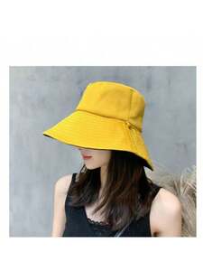 レディース アクセサリー 帽子 女性用帽子 韓国バージョン 日焼け止めリバーシブルバケットハット おしゃれなシンプルな大きなつばの