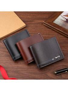 メンズ バッグ ハンドバッグ クロスボーダー 男性用ショート財布、カジュアルスタイル、おしゃれでシンプル、薄くて大容量の革財布、カ