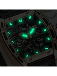 腕時計 メンズ 機械式 新しい高級メンズフルオートマチック機械式腕時計、ナイトライト付き、流行のシンプルでカジュアルなビジネス腕時
