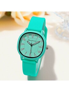 腕時計 レディース クォーツ 女性用 シリコーンストラップ デジタル表示 スクエア型 腕時計 1個