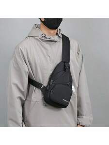 メンズ バッグ ウエストバッグ 男性用チェストバッグ マルチレイヤー ファニーパック ショルダーバッグ 旅行や通勤に最適 充電 遮