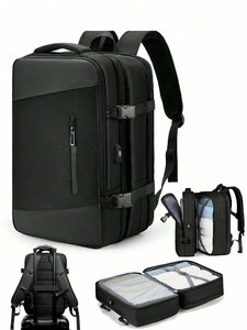 メンズ バッグ バックパック 17インチ ミディアムサイズの機能的なバックパック、前面にジッパー付き、充電ポート付き、学校用のバッ