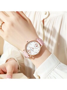 腕時計 レディース クォーツ レディース ファッション エレガント ハート型文字盤 クオーツ腕時計、ベルト付、普段使いに適している
