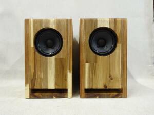 ADB10-T05★Hand Made Speaker / アカシア集成材t15mm ダブルバスレフ エンクロージャー ＆ 東京コーン 4in 25W・FRユニット