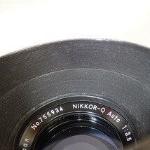 FK-3170◆NIKON　NIKKOR-Q AUTO 1:3.5 F=135㎜　絞り羽根OK　簡易動作OK　メタルフード付　20240501_画像5