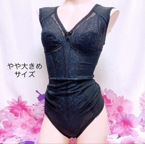 316mamie-ru high class goods * high leg * body suit *D90 non wire bla* polyester cloth * correction for adjustment goods black 