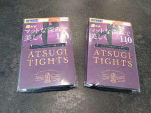 アツギ ATSUGI TIGHTS 黒タイツ 110デニール L-LL 2セット