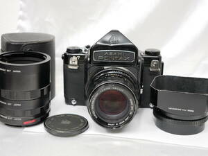 #3042-3 Pentax 6x7 105mm F2.4 アイレベル ボディ バケペン 中判フィルムカメラ ペンタックス