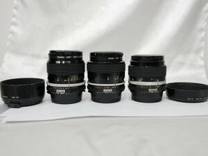 #3042-6 NIKON 35mm F2 85mm F2 28mm F2.8 レンズ3本 ai-s ai ニッコールレンズ