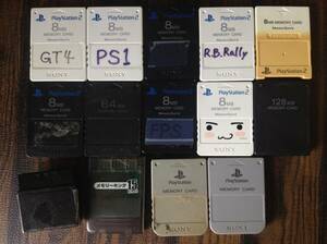 Playstation PS1 PS2 lots of 14 Sony Official Memory Cards etc. tested PS1 PS2 карта памяти итого 14 шт. комплект суммировать рабочее состояние подтверждено D777