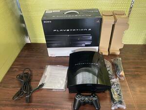 SONY PS3 PlayStation3 CECHB00 console controller w/box tested ソニー プレステ3 本体1台 コントローラー１台 箱付 D871T