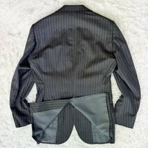 極美品/ゼニア生地 トゥモローランド TOMORROWLAND Zegna スーツ セットアップ ストライプ 46 M位 グレー ウール 高級感◎ 通年 2B_画像9
