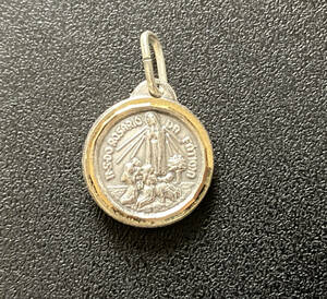 [希少 ポルトガル製] ファティマの聖母マリア　メダイ　ファティマの土入り　メダル Portugal Fatima Virgin Mary Medal 