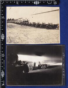  army photograph 2 sheets motorcycle side-car s Perry type floodlight war front land army aviation .