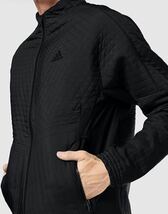 adidas Golf キルティング ジップ ジャケット O ブラック アディダス ゴルフ quilting zip JACKET BLOUSON BLACK 黒 長袖 ジップアップ _画像10