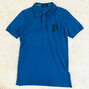 Paul Smith JEANS　ポールスミスジーンズ　ポロシャツ　半袖　ブルー　青　M　コットン　綿　カットソー　ワンポイントロゴ　春夏　メンズ