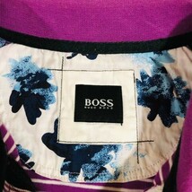 ヒューゴボス　HUGO BOSS　ポロシャツ　半袖　パープル　XL　カットソー　ワンポイントロゴ　ボーダー　春夏　メンズ_画像6