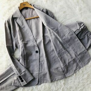 * unused * suit setup tailored jacket 4XL gray spring summer cotton cotton blaser men's 