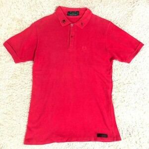 フレッドペリー　Fred Perry　ポロシャツ　半袖　ピンク　L　コットン　綿　カットソー　ワンポイントロゴ　スカル　春夏　メンズ