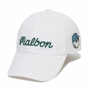 新品　マルボン ゴルフ MALBON GOLF キャップ ホワイト 