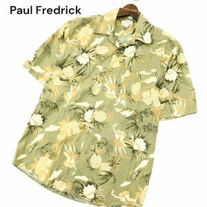 Paul Fredrick ポールフレドリック 春夏 【パイナップル フラガール 南国 リゾート 総柄】 半袖 アロハ シャツ Sz.M　メンズ　A4T04370_4#A