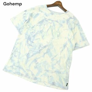 Gohemp ゴーヘンプ 春夏 ムラ加工★ 半袖 プリント カットソー Tシャツ Sz.XL　メンズ 大きいサイズ　A4T04510_4#A