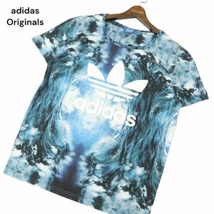 adidas Originals アディダス オリジナルス トレフォイル ビッグ ロゴ★ スプラッシュ 総柄 半袖 Tシャツ Sz.XS　メンズ　A4T04501_4#A